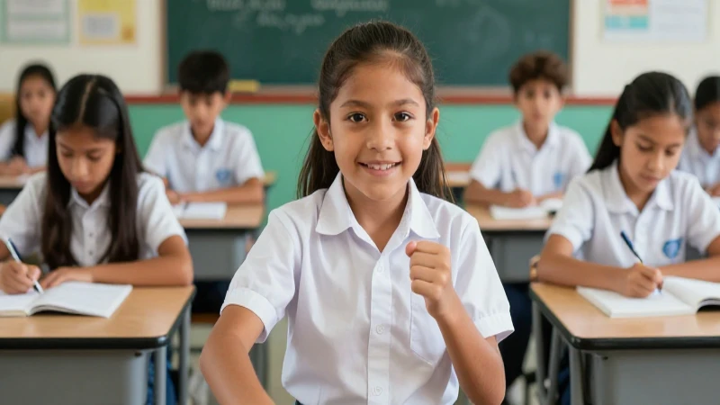 Niños mexicanos brillantes en aula vibrante