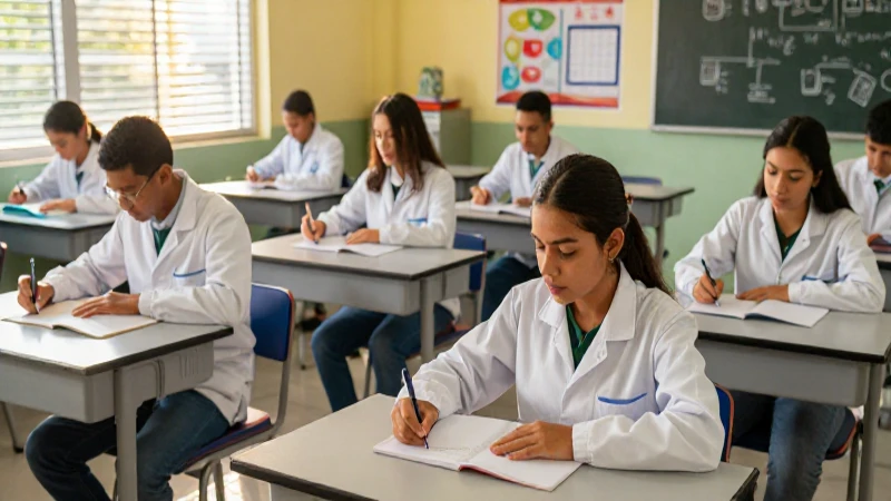 Estudiantes mexicanos aprendiendo en aulas modernas