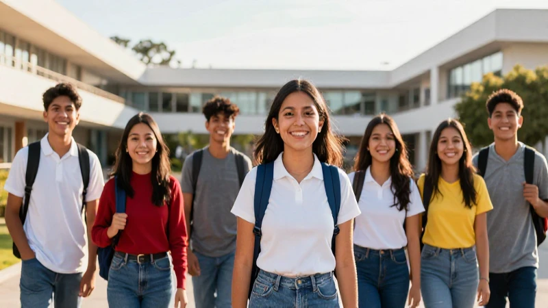 Estudiantes mexicanos celebrando educación y oportunidades