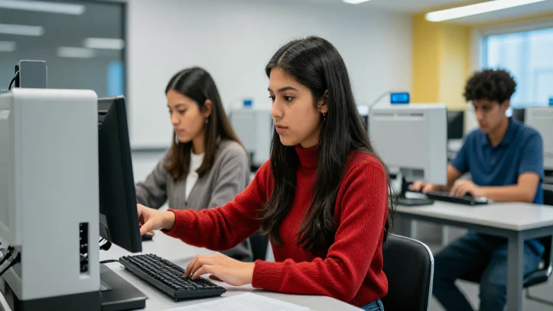 Estudiante mexicano en aula técnica dinámica