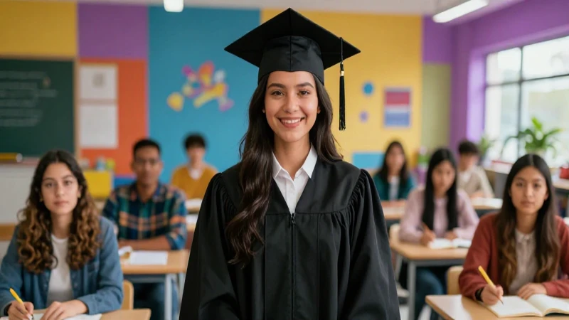 Joven mexicano celebra su graduación en campus moderno