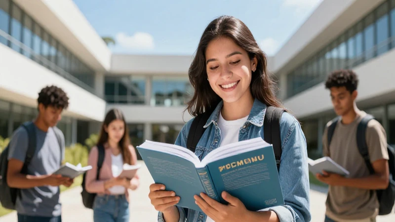 Estudiante mexicano aprende gramática universitaria