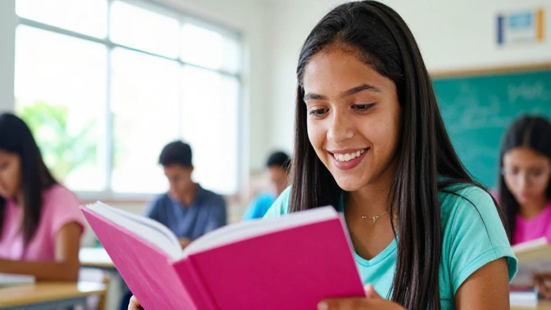 Estudiante mexicano sonriente y académico triunfa en clase