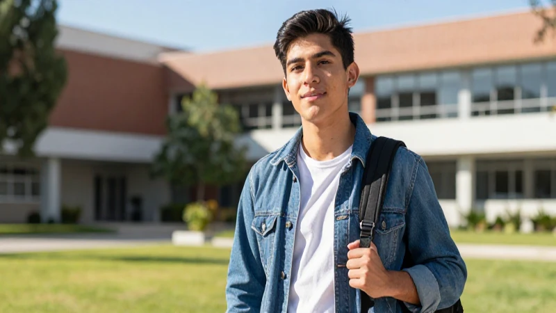 Estudiante mexicano ambicioso, oportunidad y éxito