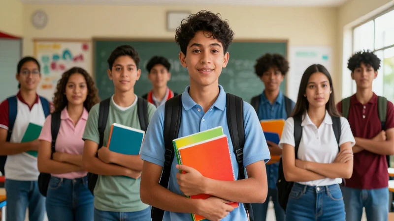 Estudiantes mexicanos en un ambiente escolar dinámico