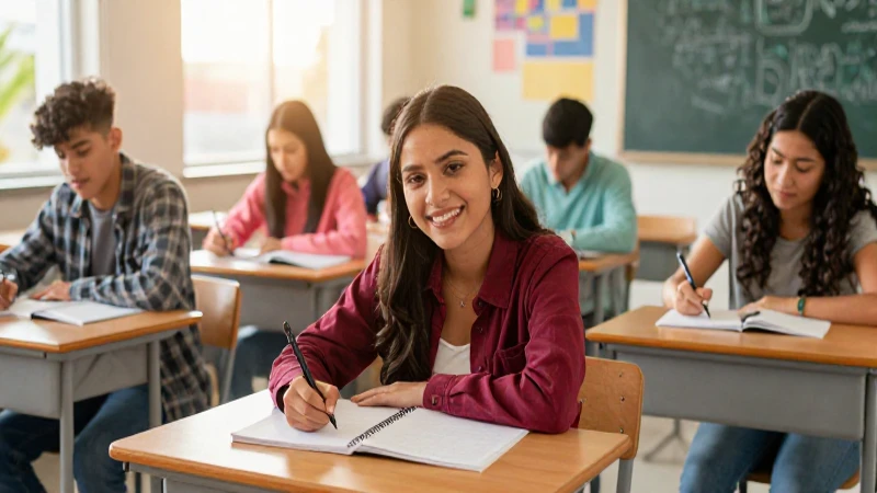 Fotografía vibrante de estudiante mexicano estudiando