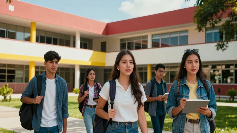 Estudiantes exitosos en un campus brillante