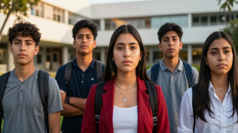 Estudiantes mexicanos modernos con determinación académica