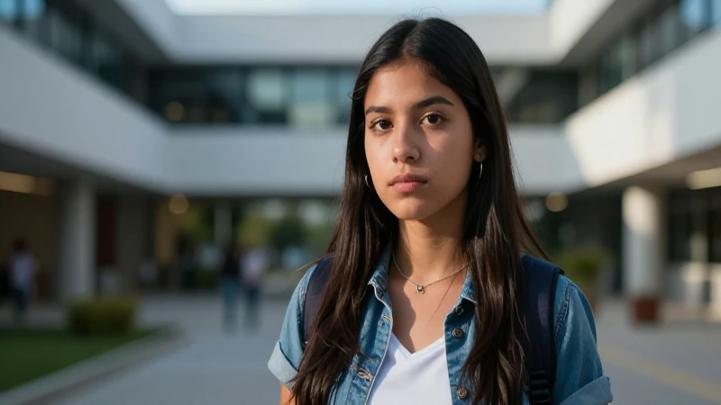 Estudiante mexicano determinado en campus