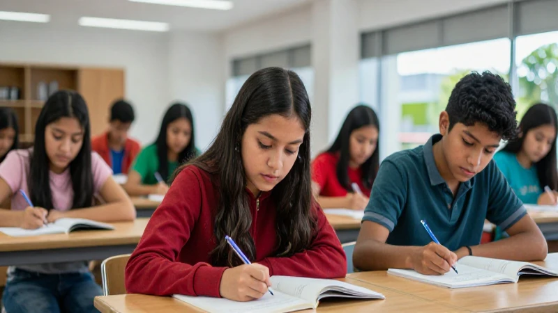Estudiantes mexicanos en campus moderno