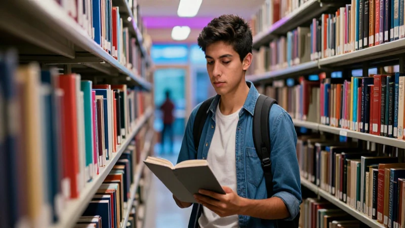 Estudiante mexicano moderno con camino al éxito
