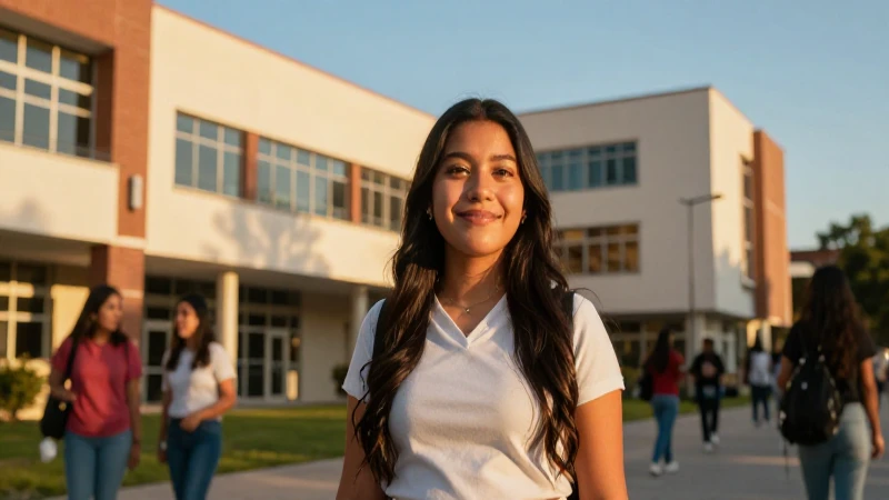 Éxito estudiantil mexicano en campus universitario vibrante