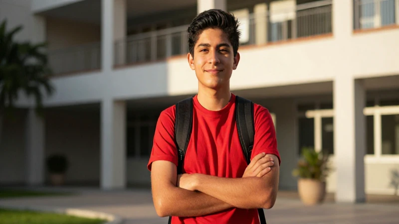 Joven estudiante mexicano, foto dinámica de calidad