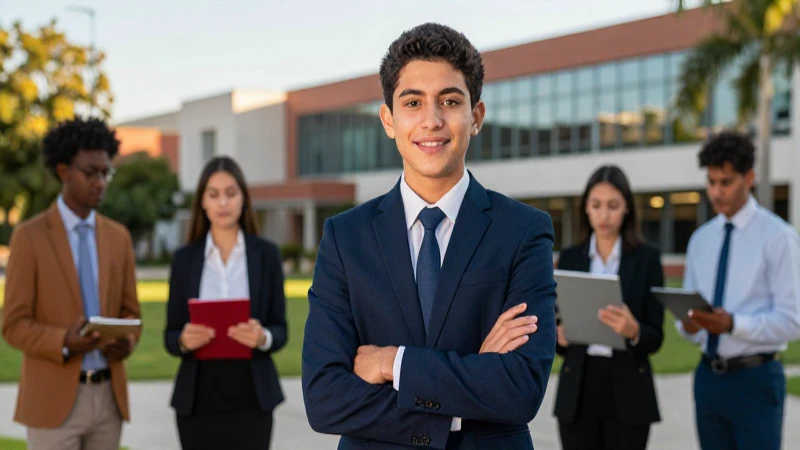 Retrato de estudiante mexicano elegante para entrevista