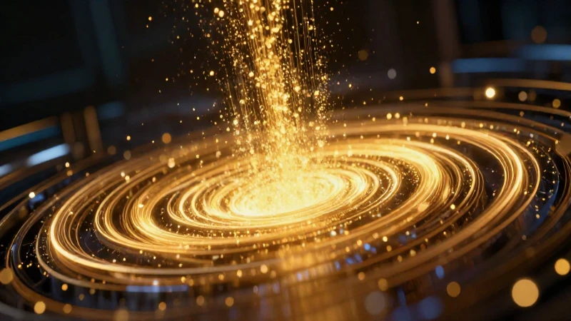 Energía financiera abstracta con partículas doradas