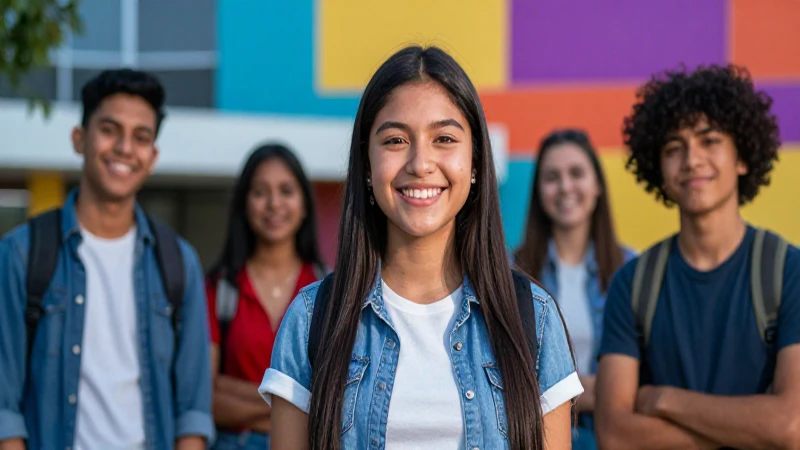 Estudiante mexicano alegre logra metas académicas