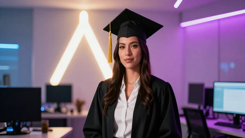 Retrato dinámico de graduado mexicano profesional
