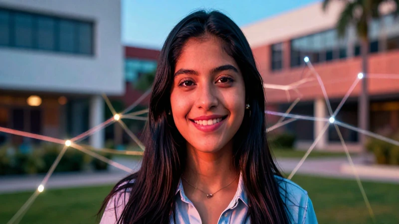 Joven estudiante mexicana con mirada esperanzada