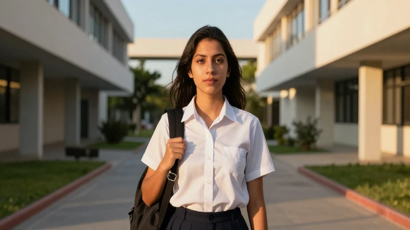 Joven estudiante mexicano en campus con luz dorada