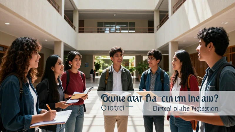Estudiantes mexicanos en campus moderno