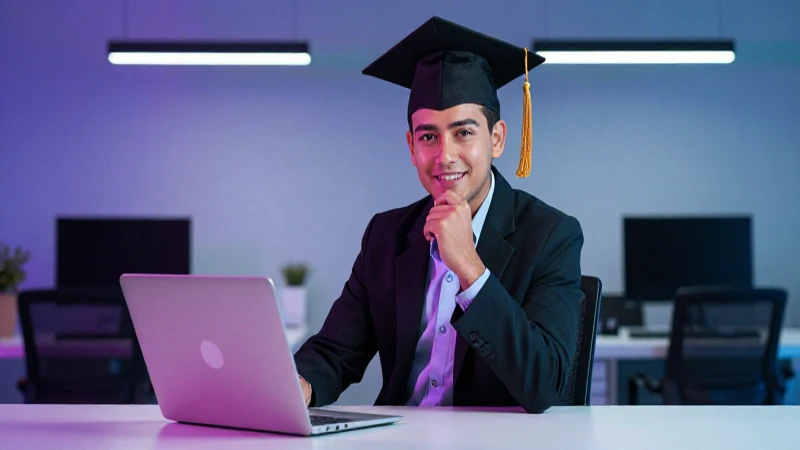 Graduado profesional en oficina moderna