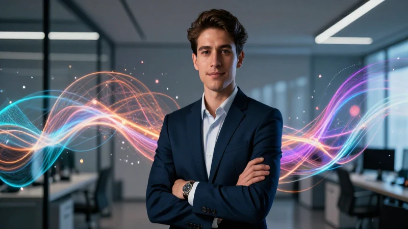 Joven profesional en red digital moderna
