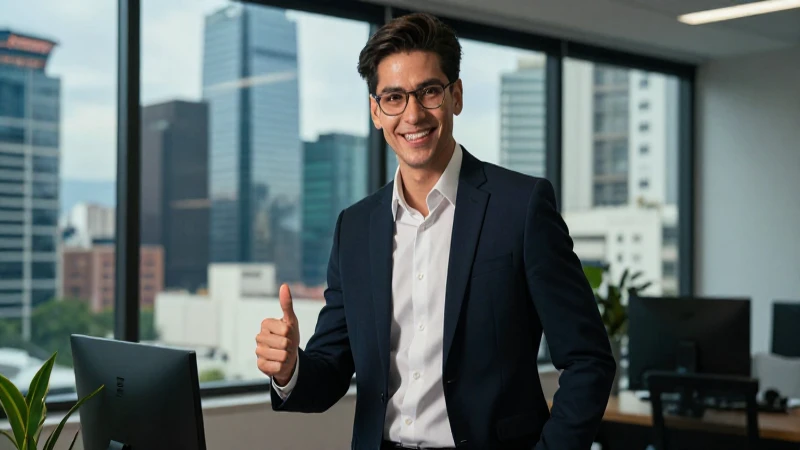 Profesional exitoso en entorno de negocios