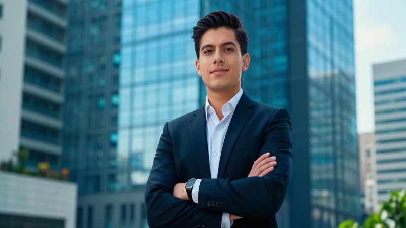 Retrato de profesional mexicano moderno y vibrante