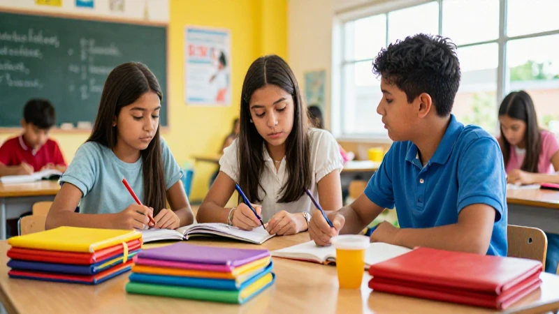 Estudiante mexicano brillante en entorno escolar moderno