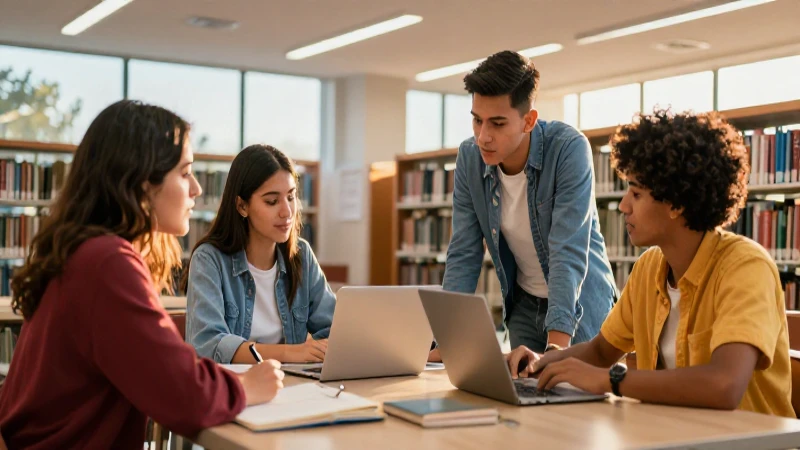 Estudiantes mexicanos colaboran en la biblioteca
