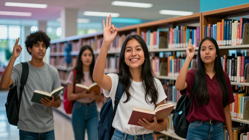 Estudiantes mexicanos celebran éxito en biblioteca moderna