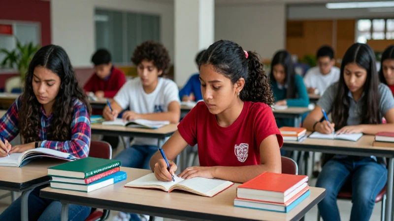 Estudiantes mexicanos en campus universitario moderno