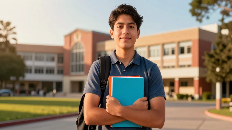 Estudiante mexicano con libro en campus japonés