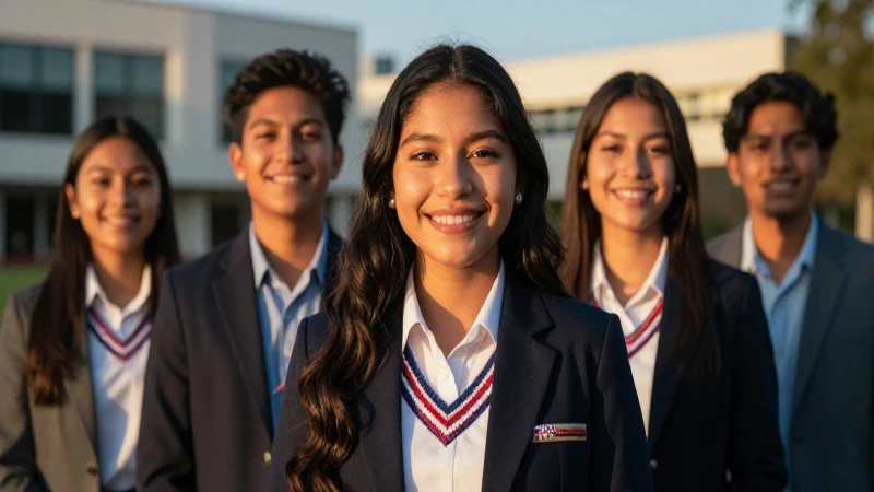 Joven mexicana sonriente simboliza el éxito académico