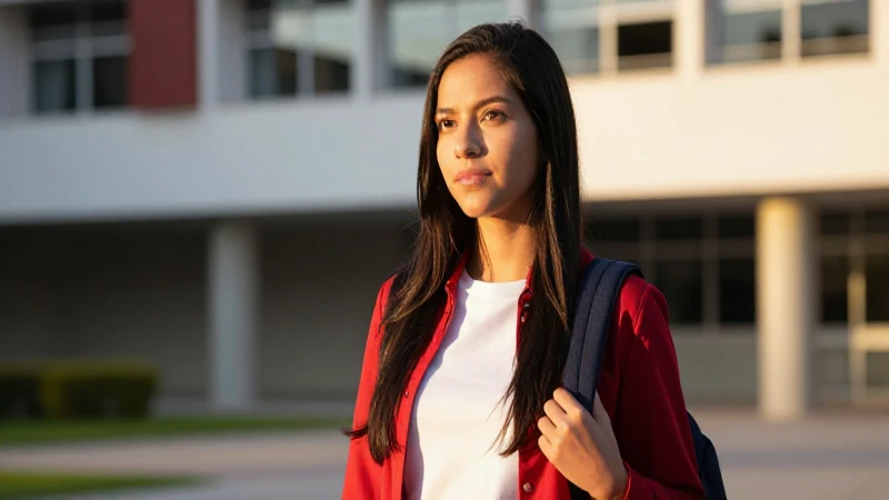 Estudiante mexicano determinado en universidad