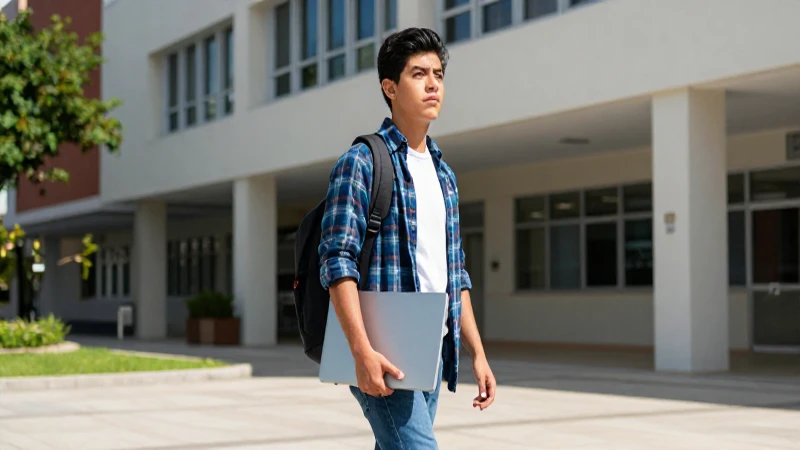Estudiante mexicano, determinación y progreso educativo