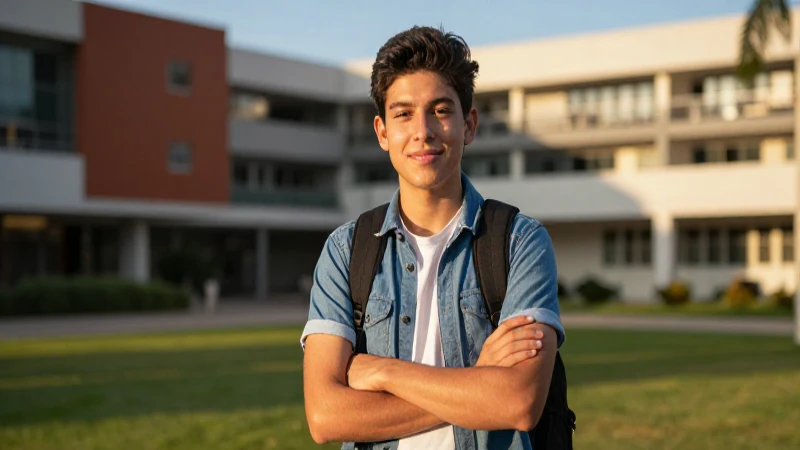 Joven mexicana universitaria, imagen académica vibrante