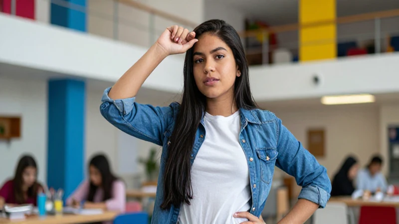 Retrato vibrante de estudiante mexicana moderna