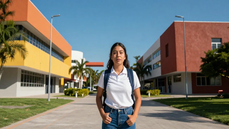 Cómo puedo obtener una beca de trabajo 1 Estudiante mexicana en campus moderno y vibrante