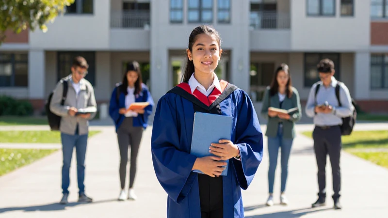 Estudiante mexicano joven en campus universitario vibrante