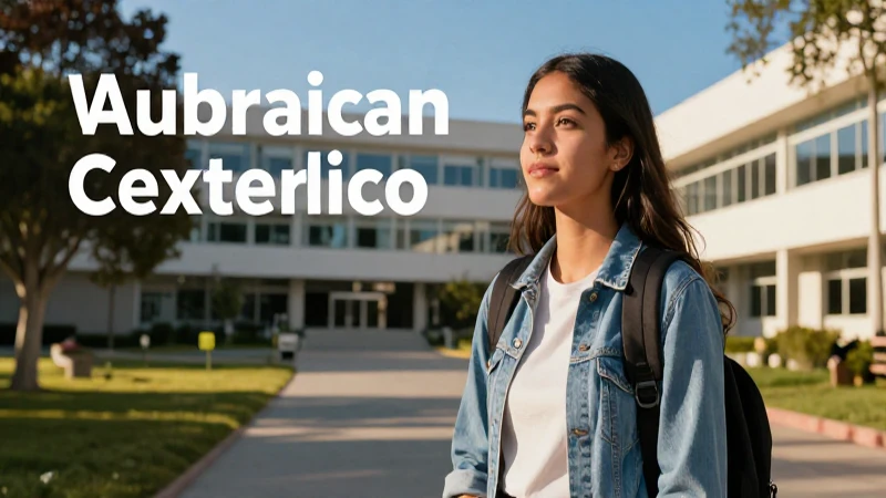 Estudiante mexicano en campus futurista con luz cinematográfica