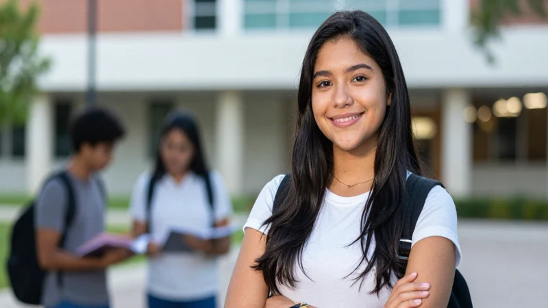 Estudiante mexicano sonriente y exitoso
