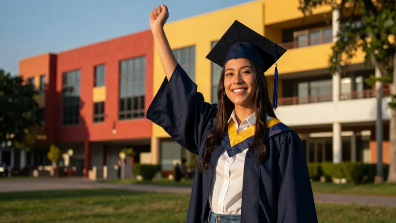 Joven mexicano celebra éxito académico con estilo