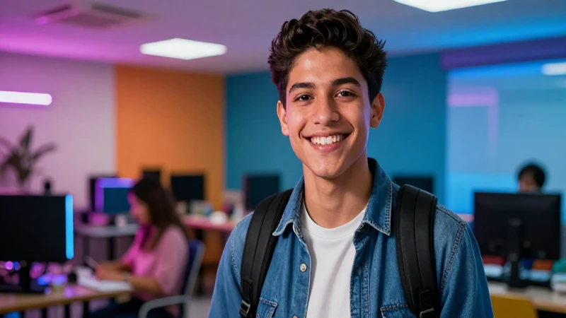 Retrato vibrante de estudiante mexicano moderno