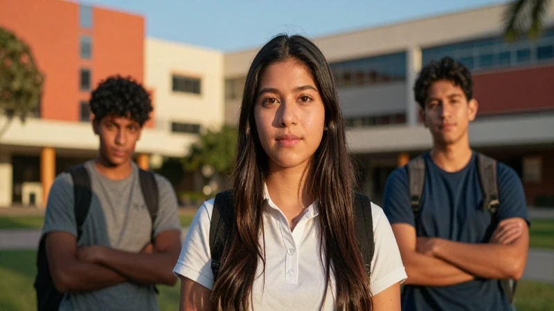 Retrato de estudiante mexicano en universidad