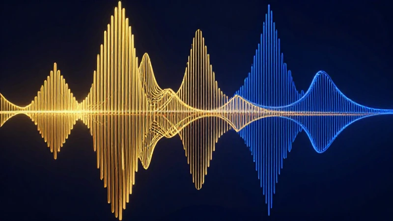 Ondas abstractas, oro y zafiro con luz dramática
