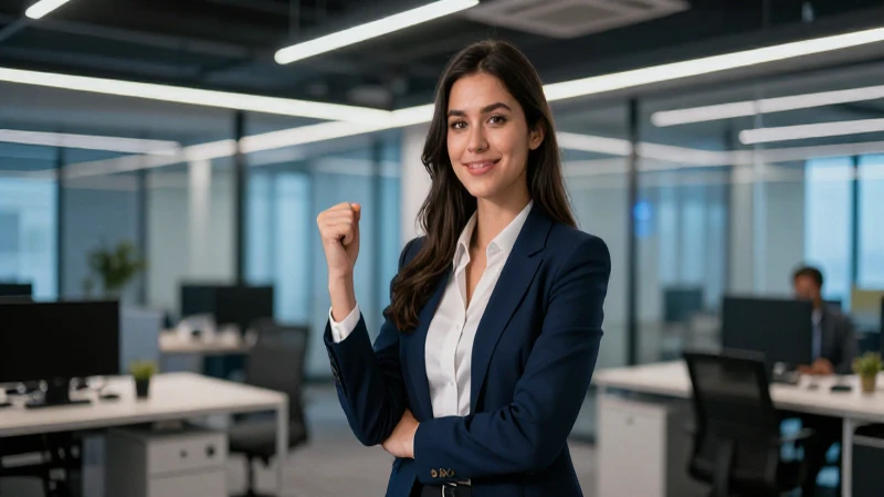 Joven profesional exitoso en oficina moderna