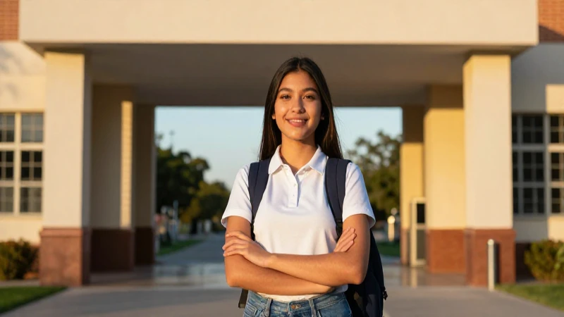 Joven estudiante mexicano con luz dorada