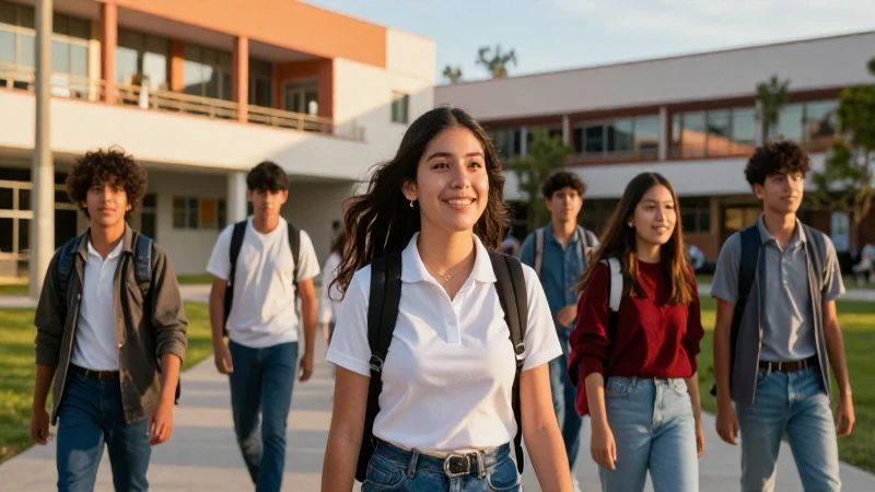 Estudiantes mexicanos modernos y optimistas