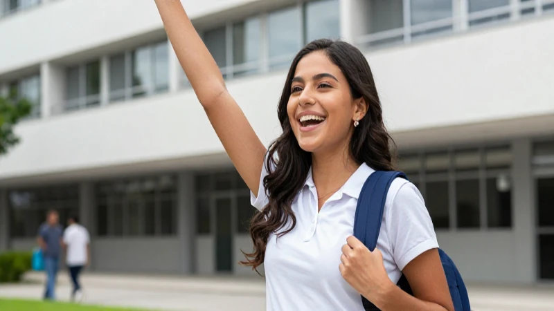 Joven éxito mexicano en ambiente universitario moderno